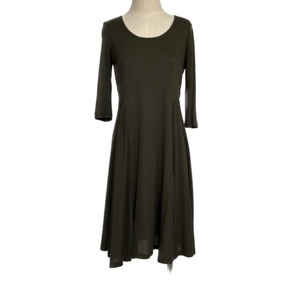 RB Collection Green Rib Knit Midi Dress Size Medium